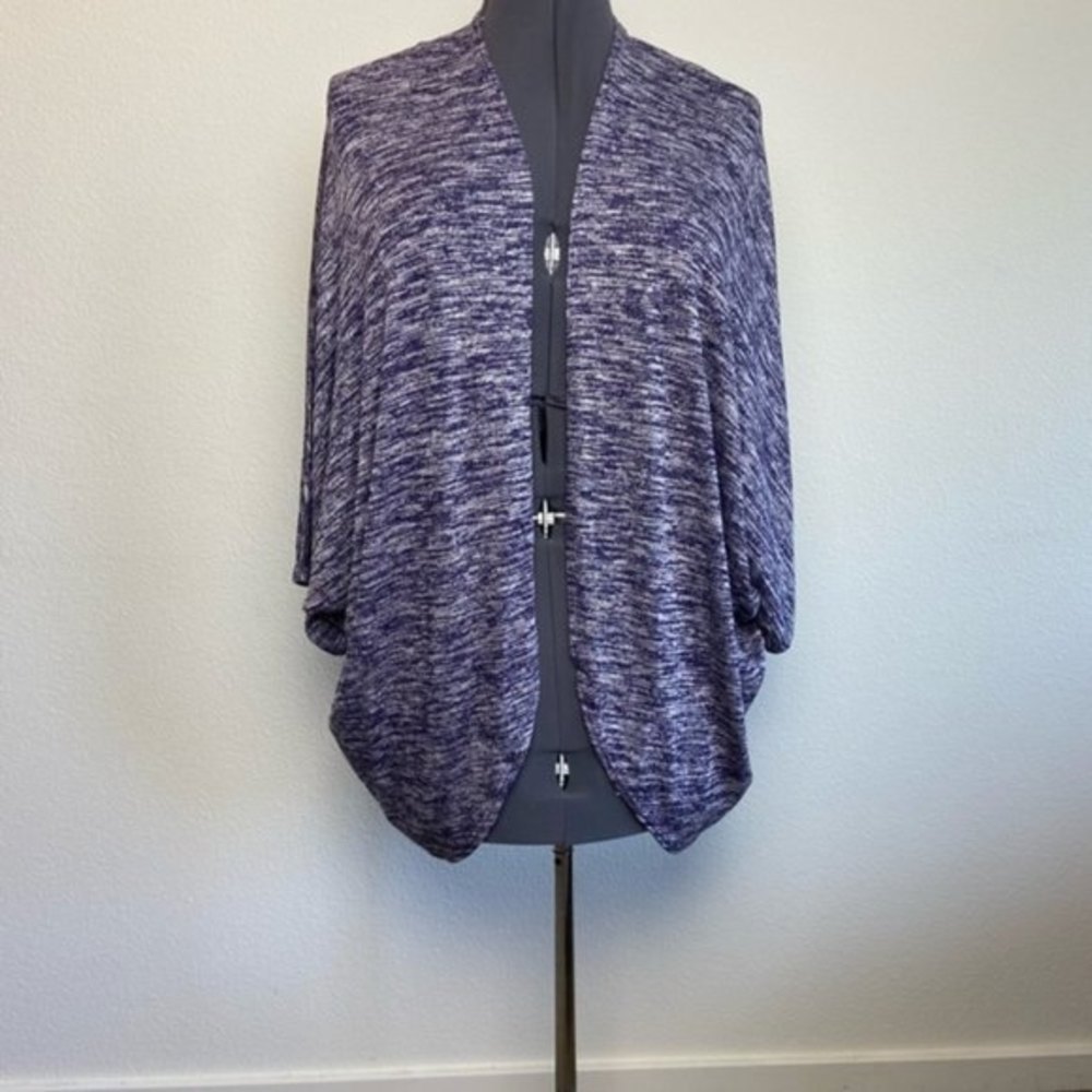AZULES Dolman Sleeve Haci Pattern Kimono Shrug Open Cardigan Small Purple